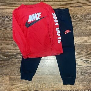 Nike Kids Red and Black Jogger Set